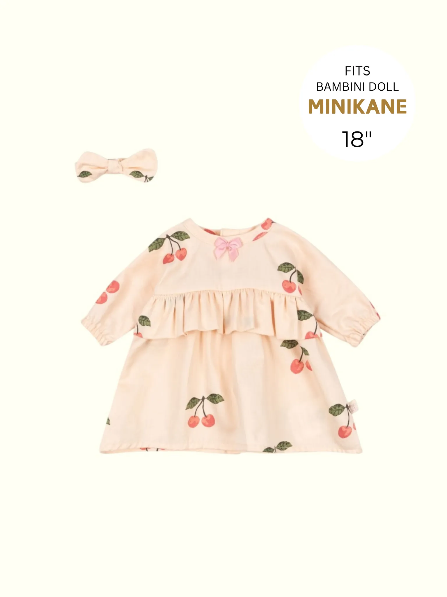 Doll Clothes - Dress & Ribbon Set - Ma Grande Cerise Pink