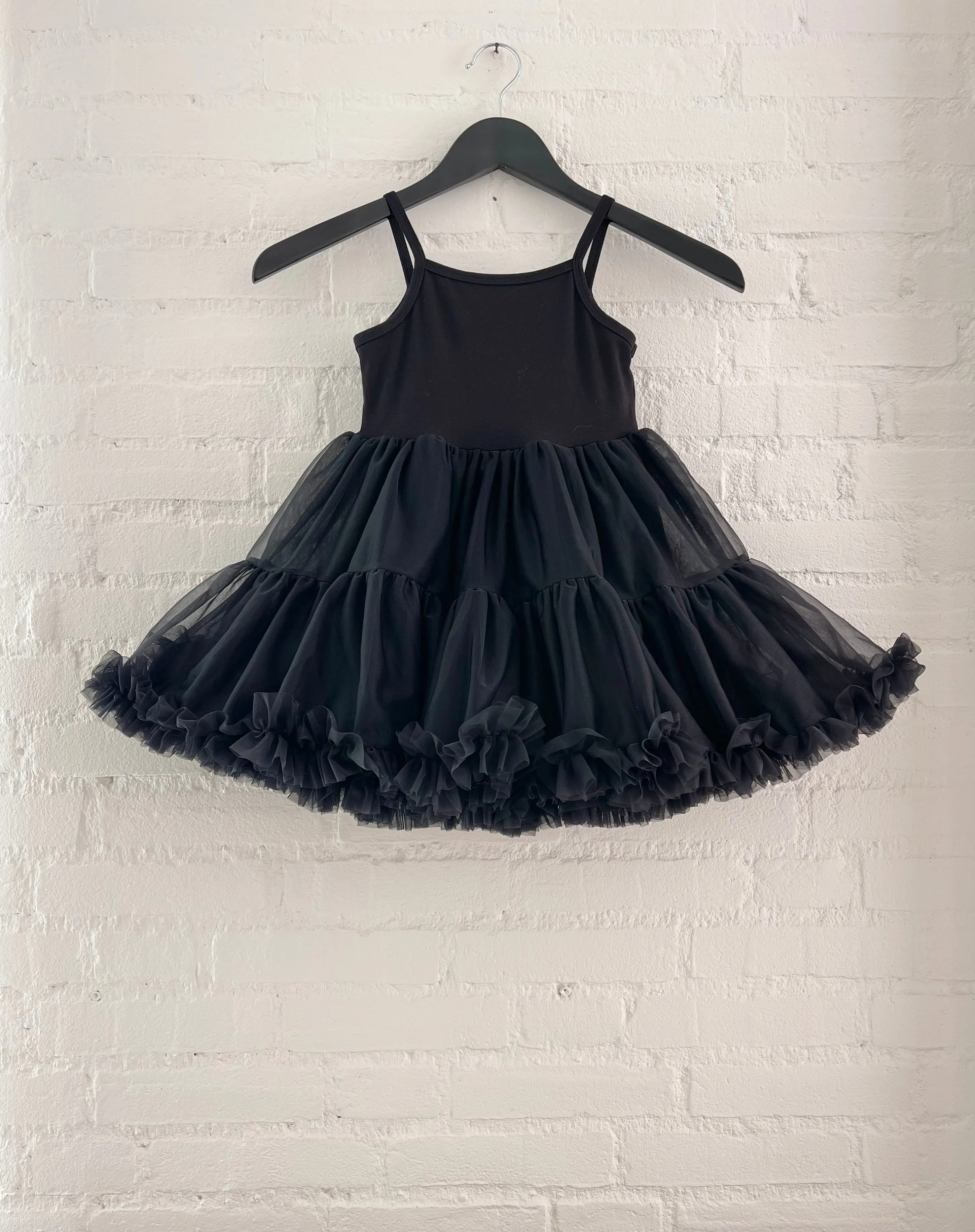 DOLLY PETTI SPAGHETTI PETTISKIRT TUTU DRESS black