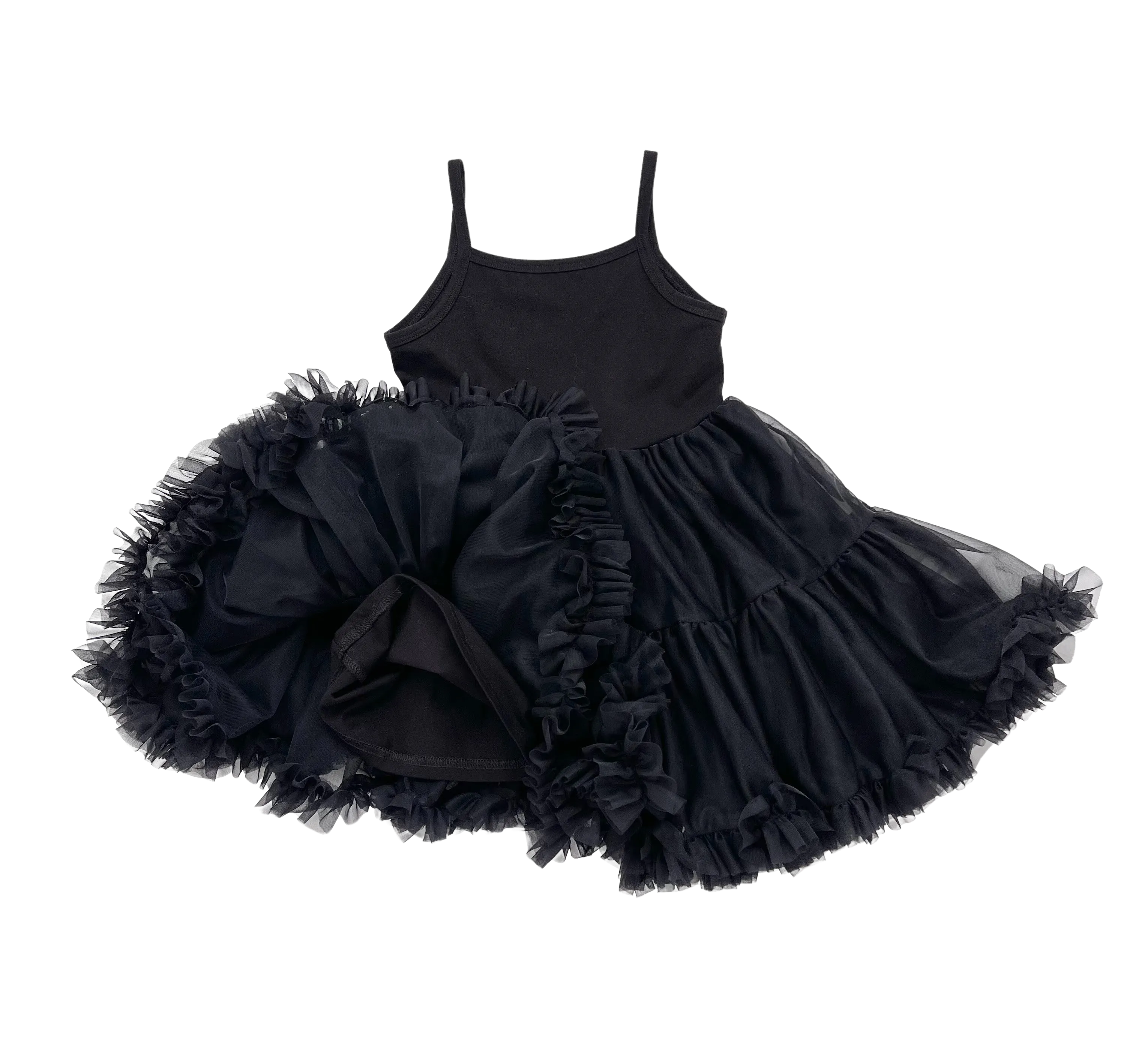 DOLLY PETTI SPAGHETTI PETTISKIRT TUTU DRESS black