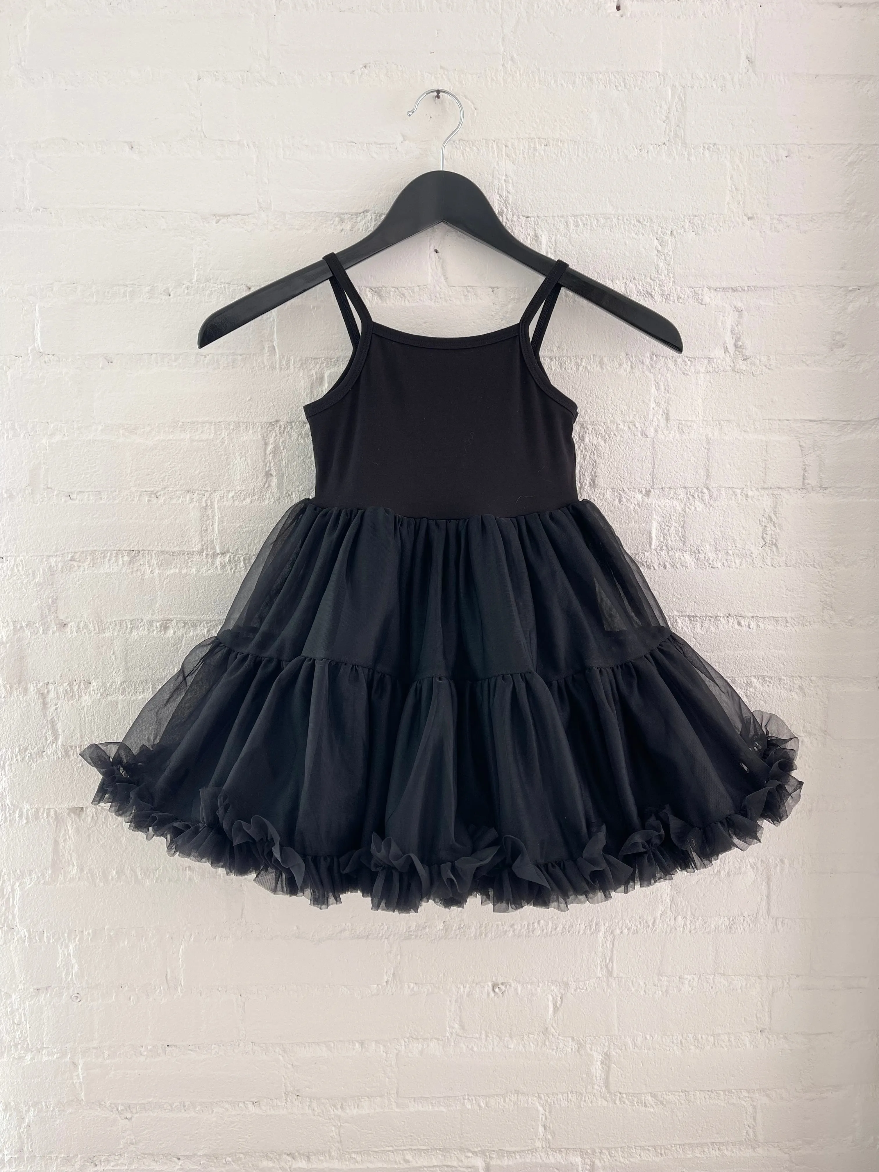 DOLLY PETTI SPAGHETTI PETTISKIRT TUTU DRESS black