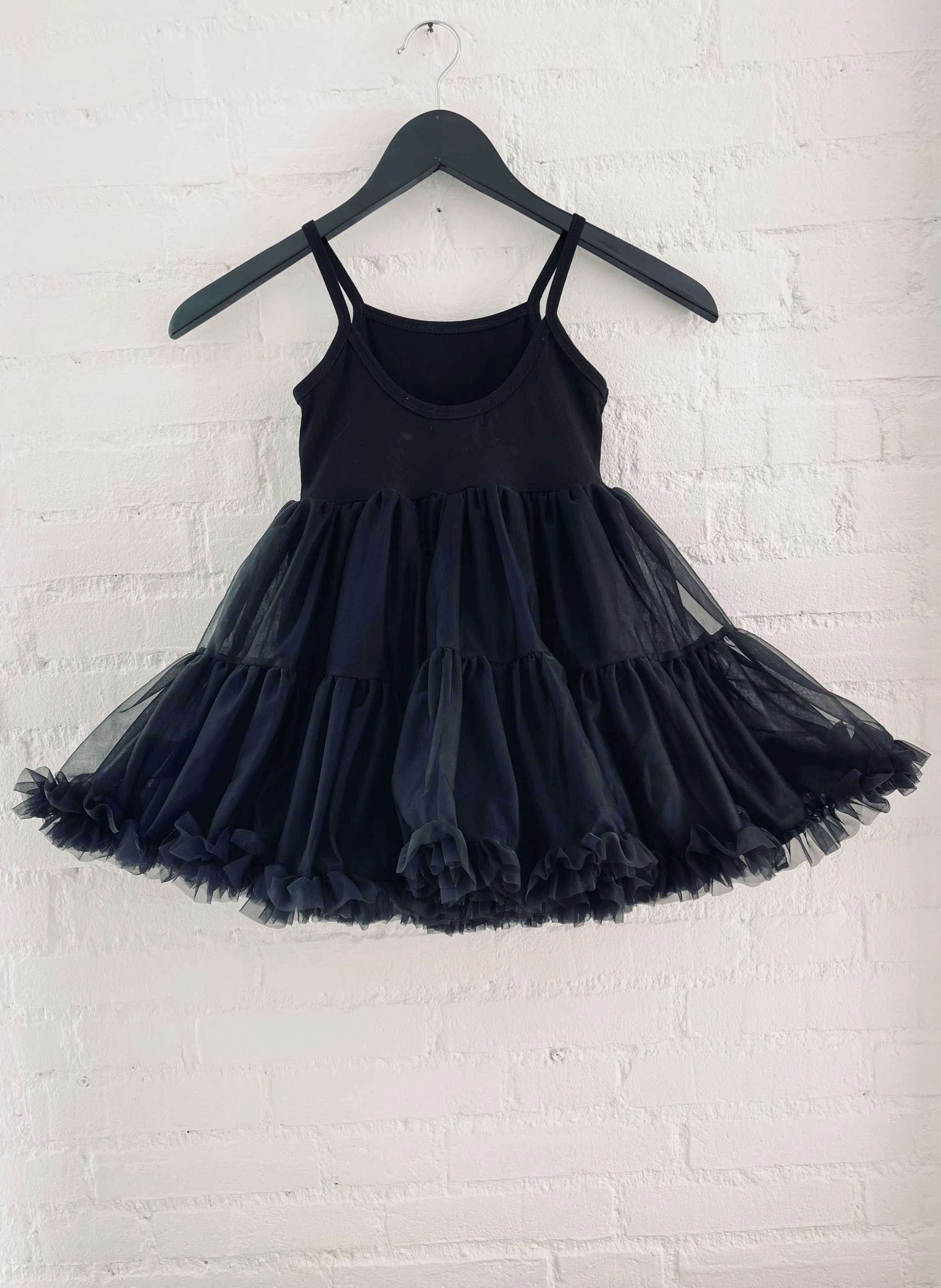 DOLLY PETTI SPAGHETTI PETTISKIRT TUTU DRESS black