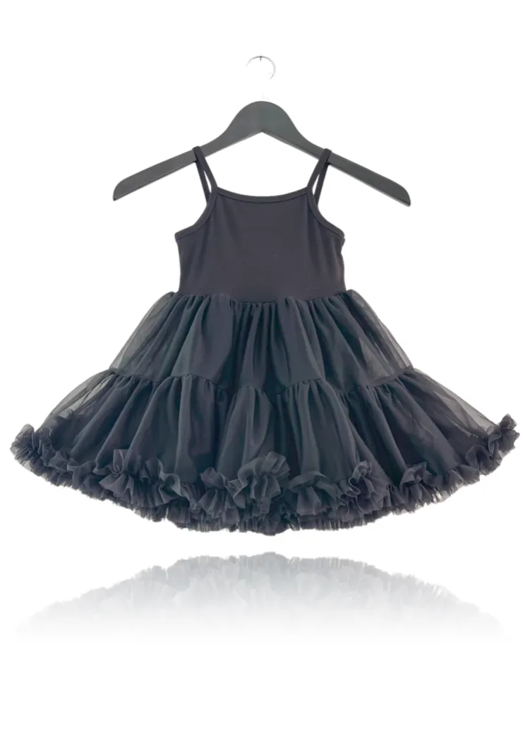 DOLLY PETTI SPAGHETTI PETTISKIRT TUTU DRESS black