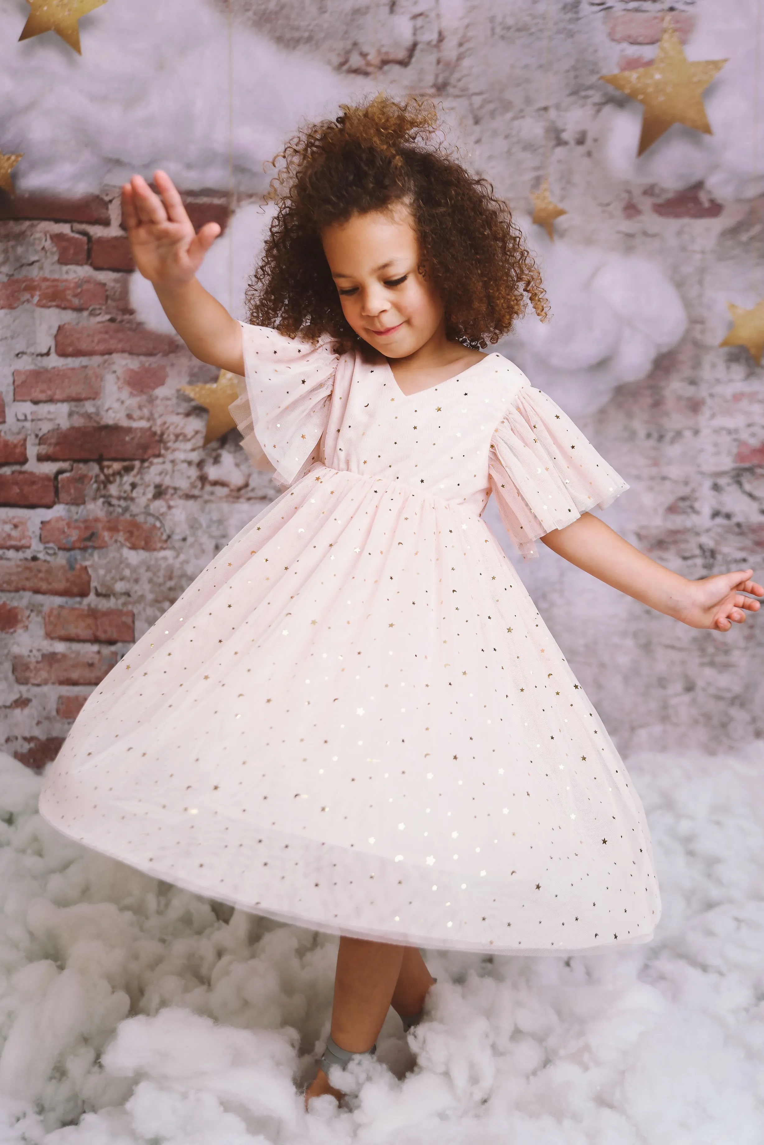 DOLLY ® STARS & MOON ⭐️ 🌙 TULLE PRINCESS DRESS ballet pink