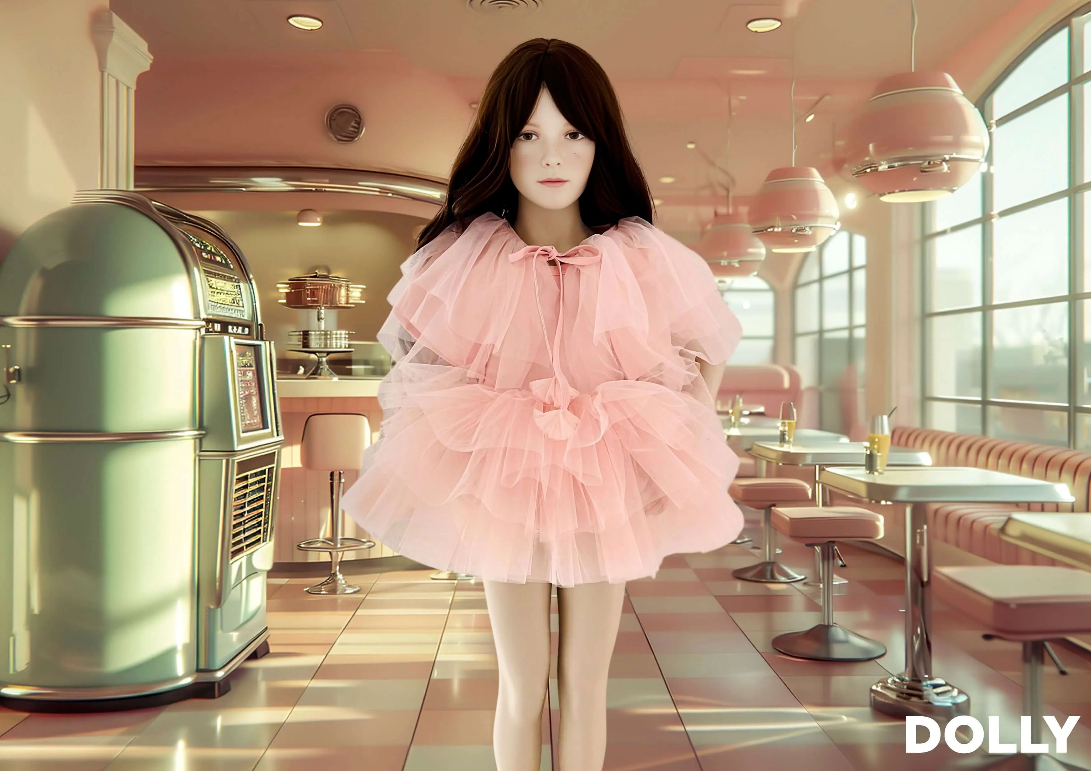 DOLLY TULLE CAPE  pink