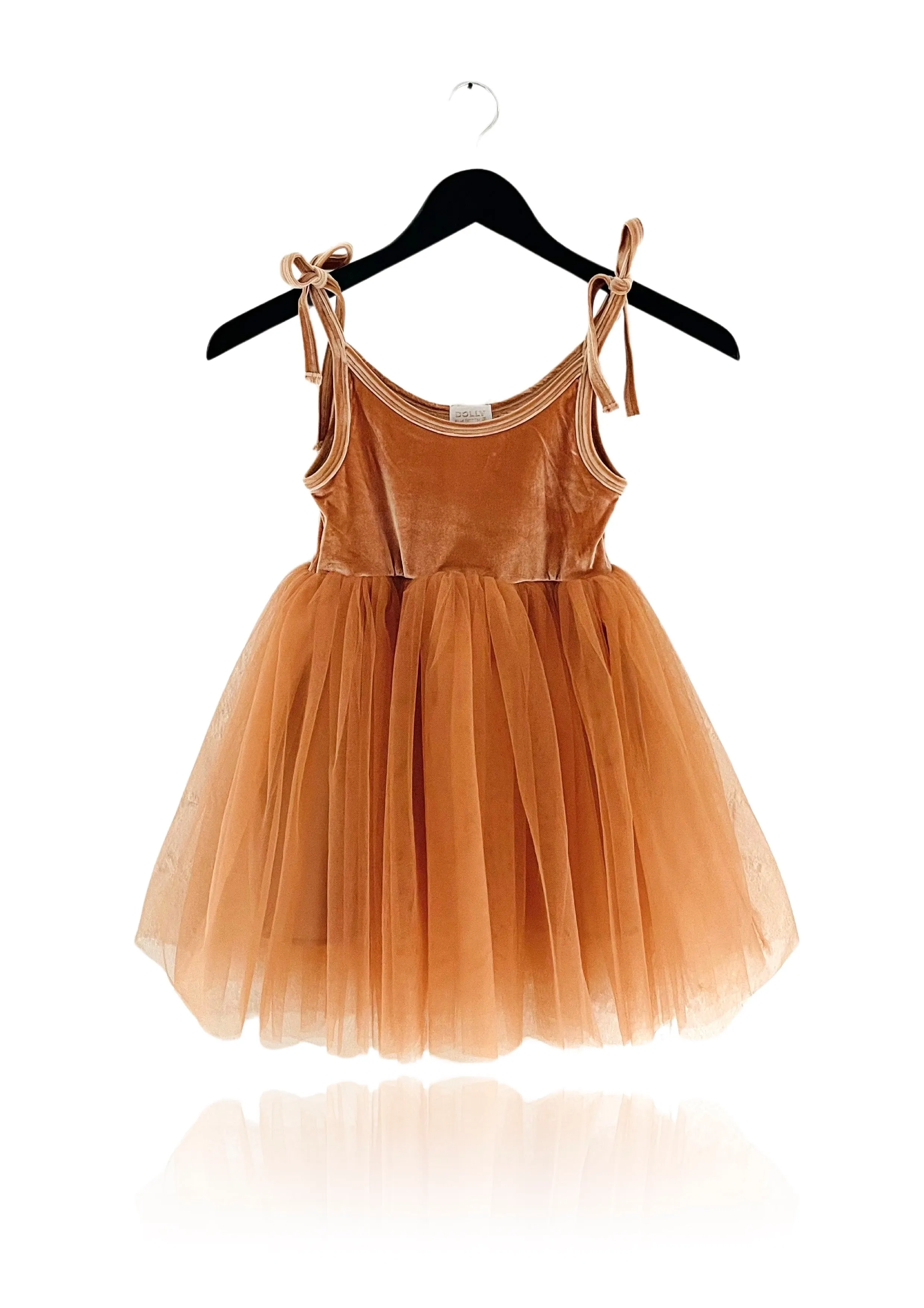 DOLLY UNIVERSE VELVET COSMIC STRINGS TUTU DRESS caramel