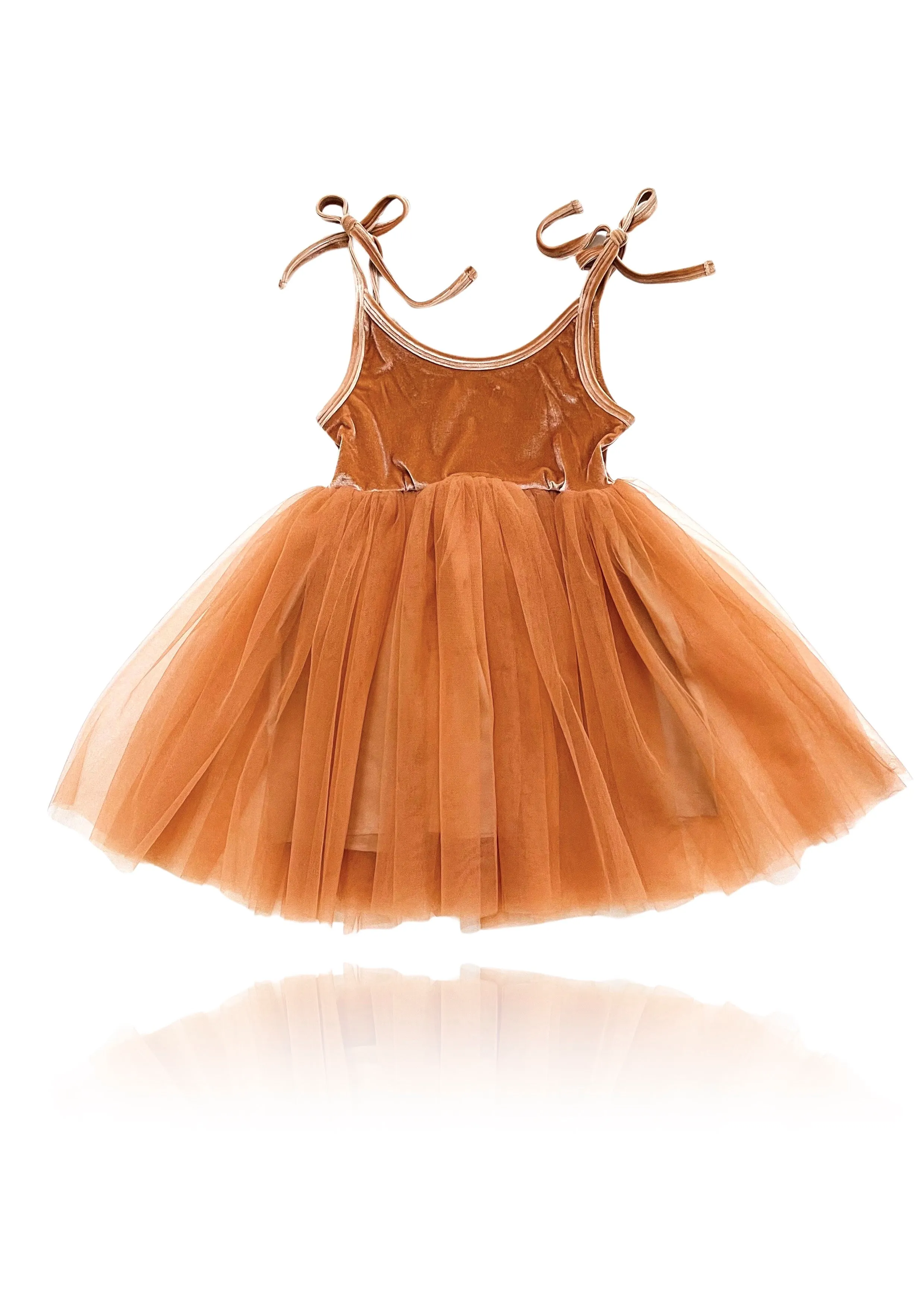 DOLLY UNIVERSE VELVET COSMIC STRINGS TUTU DRESS caramel