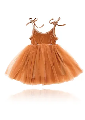 DOLLY UNIVERSE VELVET COSMIC STRINGS TUTU DRESS caramel