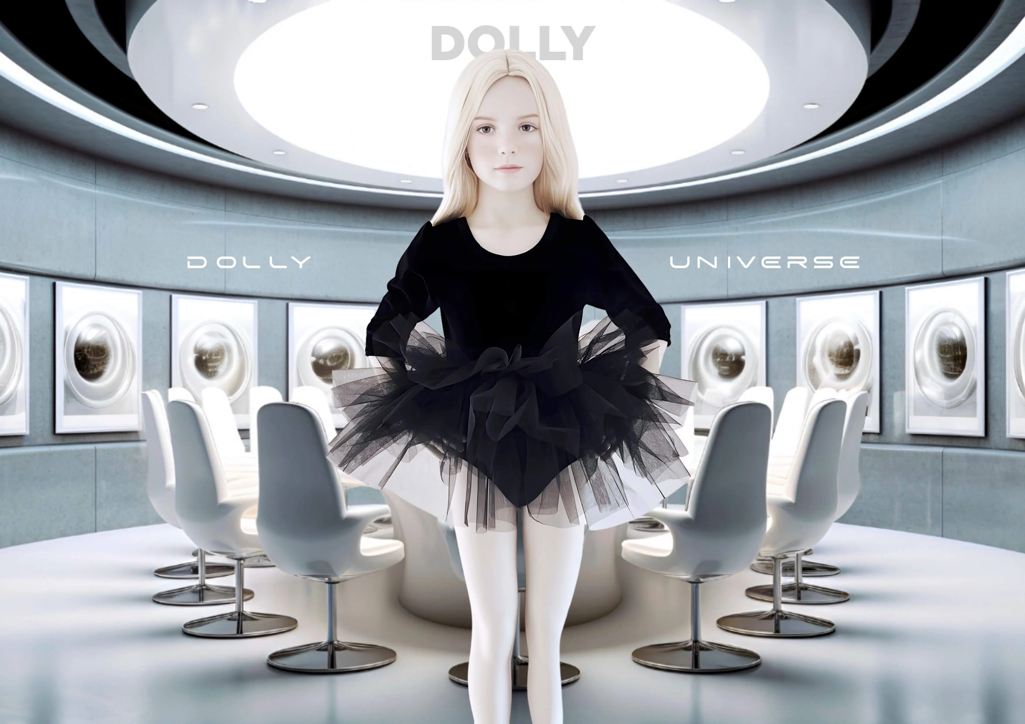 DOLLY UNIVERSE VELVET PLANET TUTU DRESS black