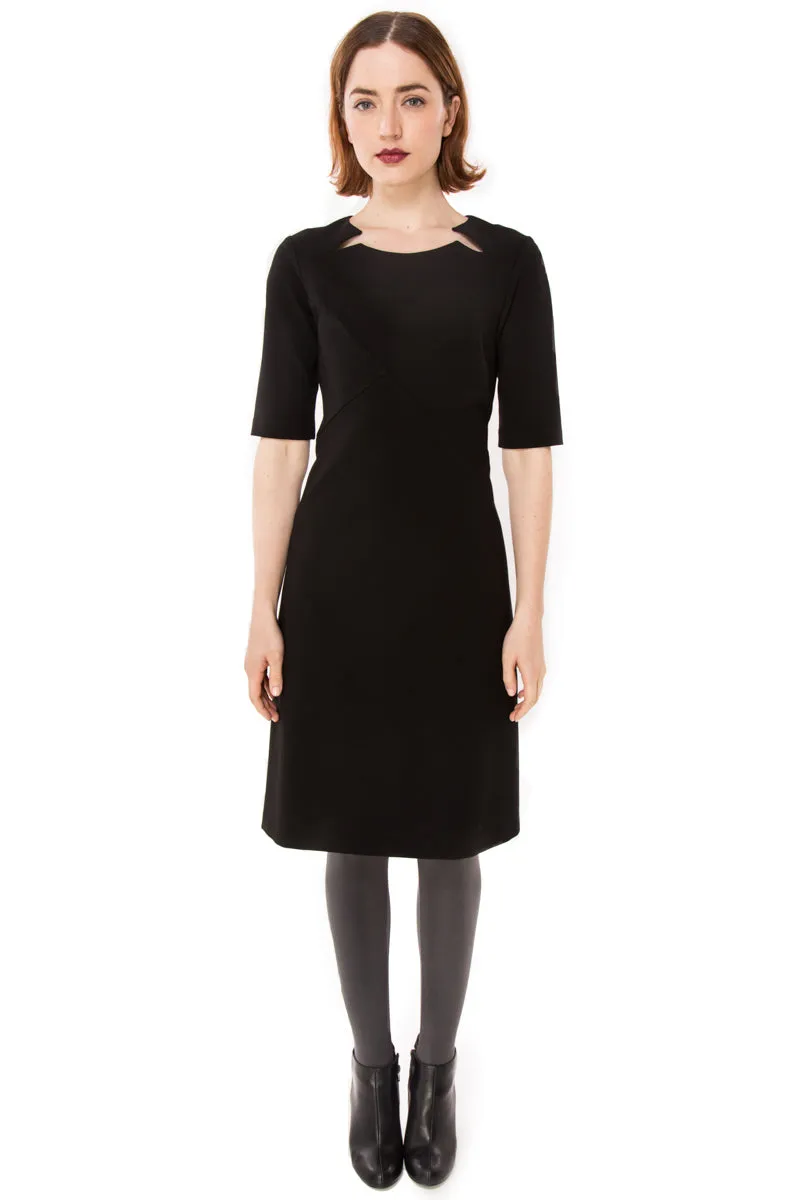 Double Split Front Ponte Knit dress