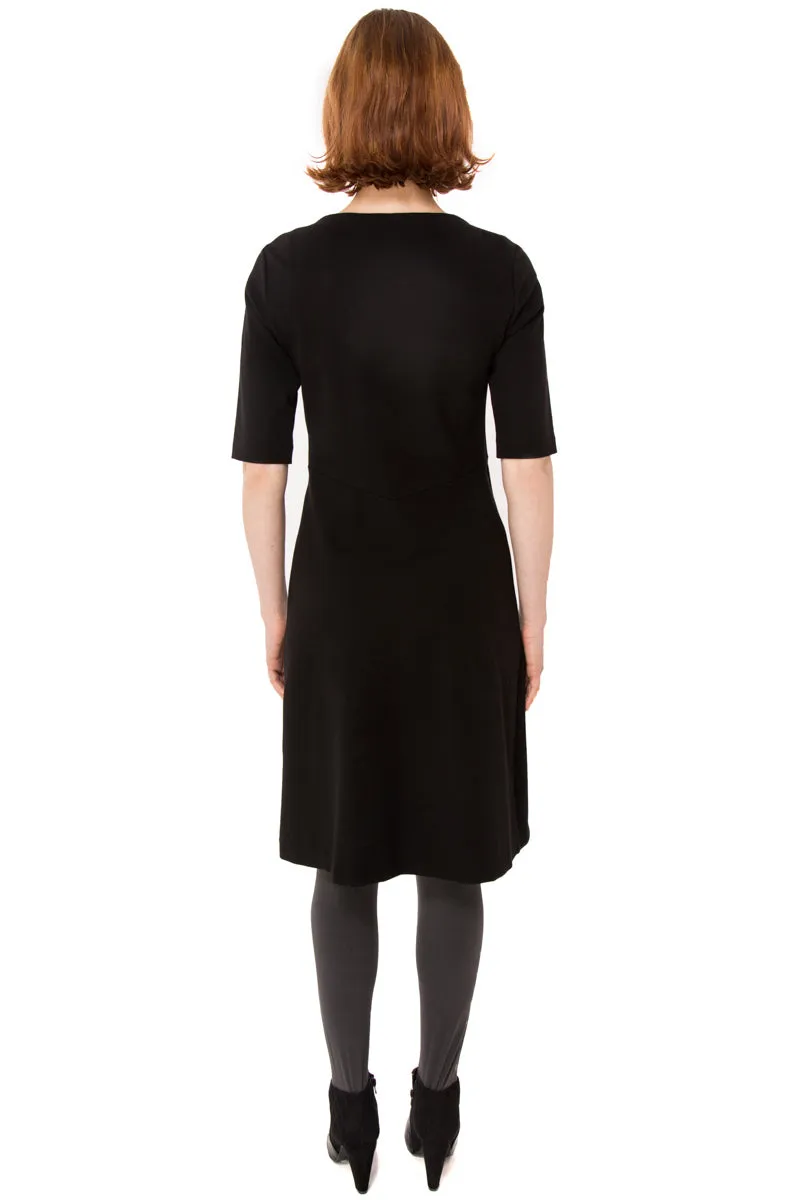 Double Split Front Ponte Knit dress