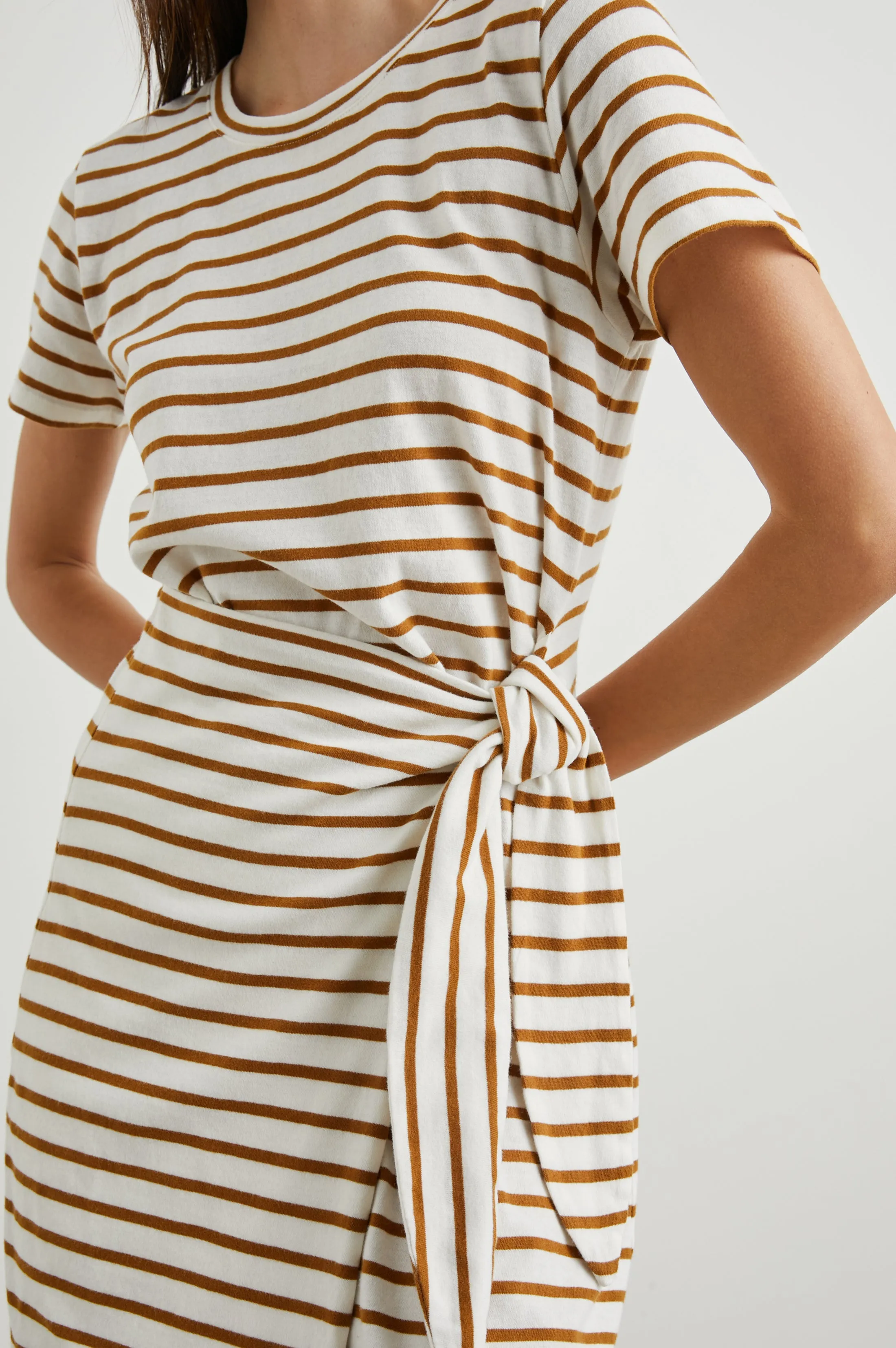 EDIE DRESS - CARMEL STRIPE