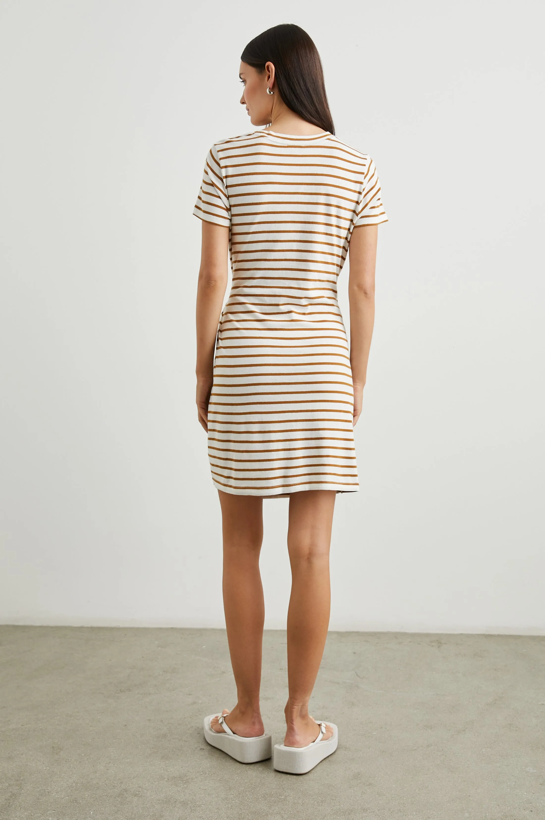 EDIE DRESS - CARMEL STRIPE