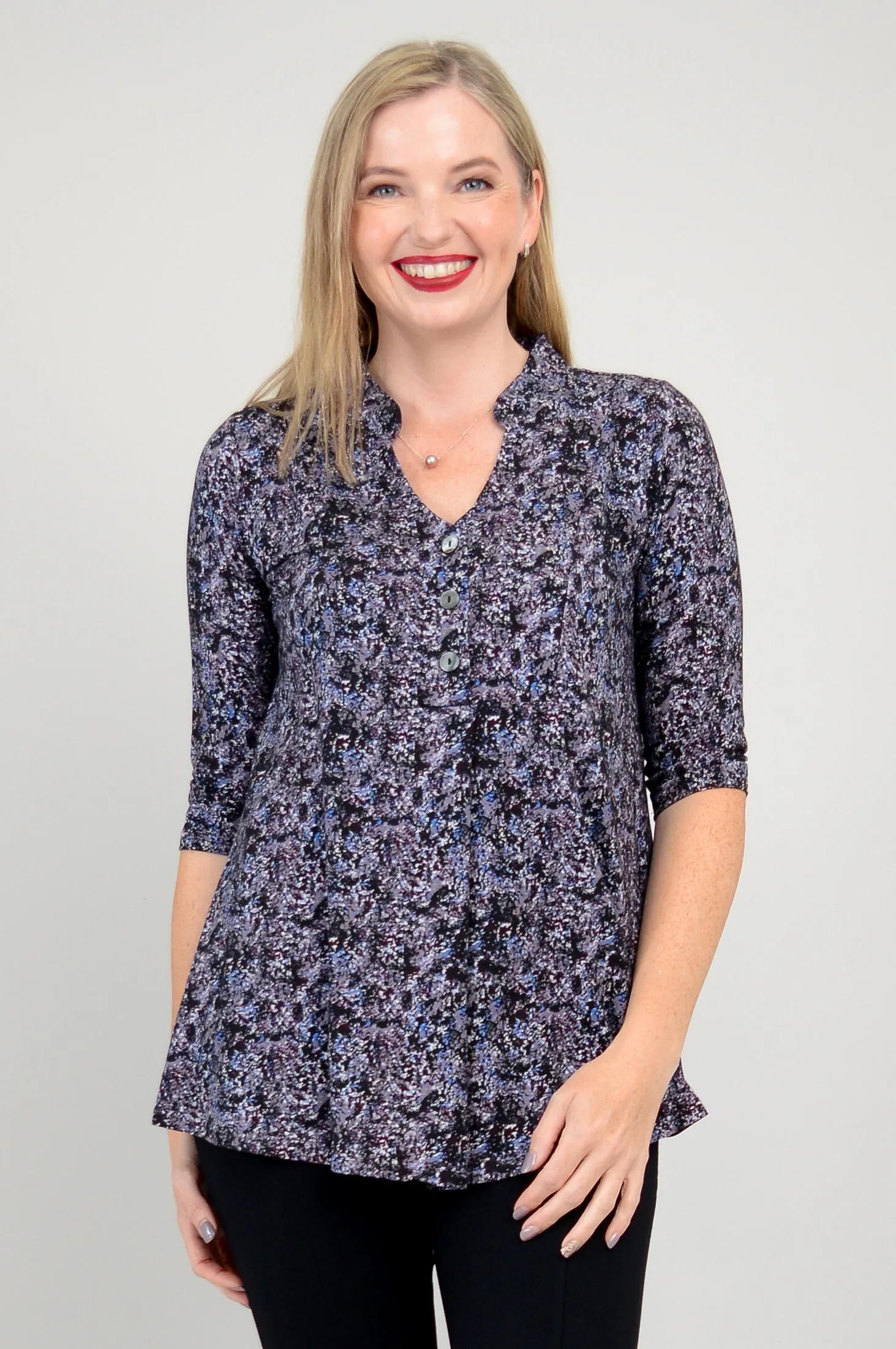 Edwina Top, Blue Space, Bamboo - Final Sale