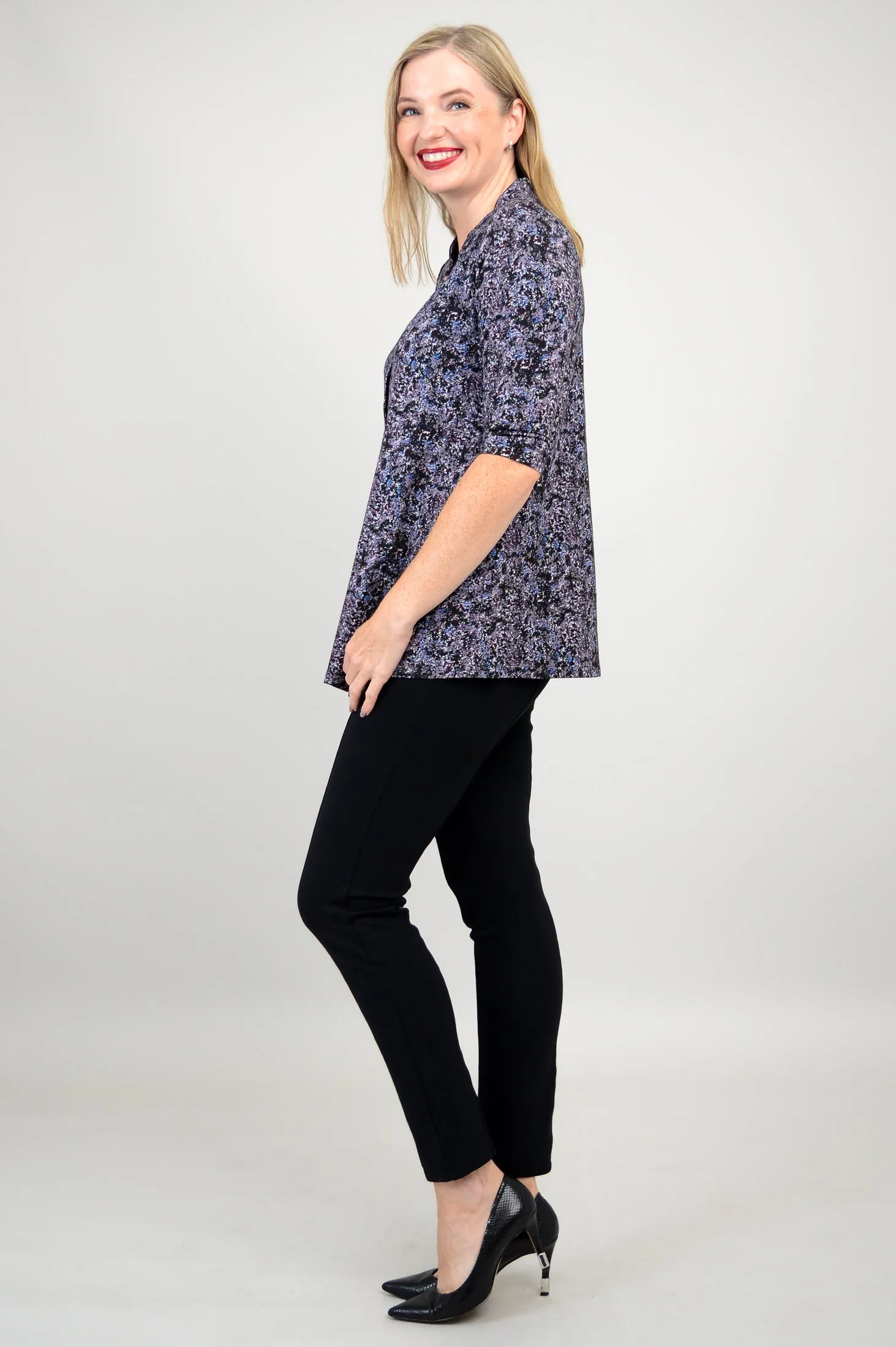 Edwina Top, Blue Space, Bamboo - Final Sale