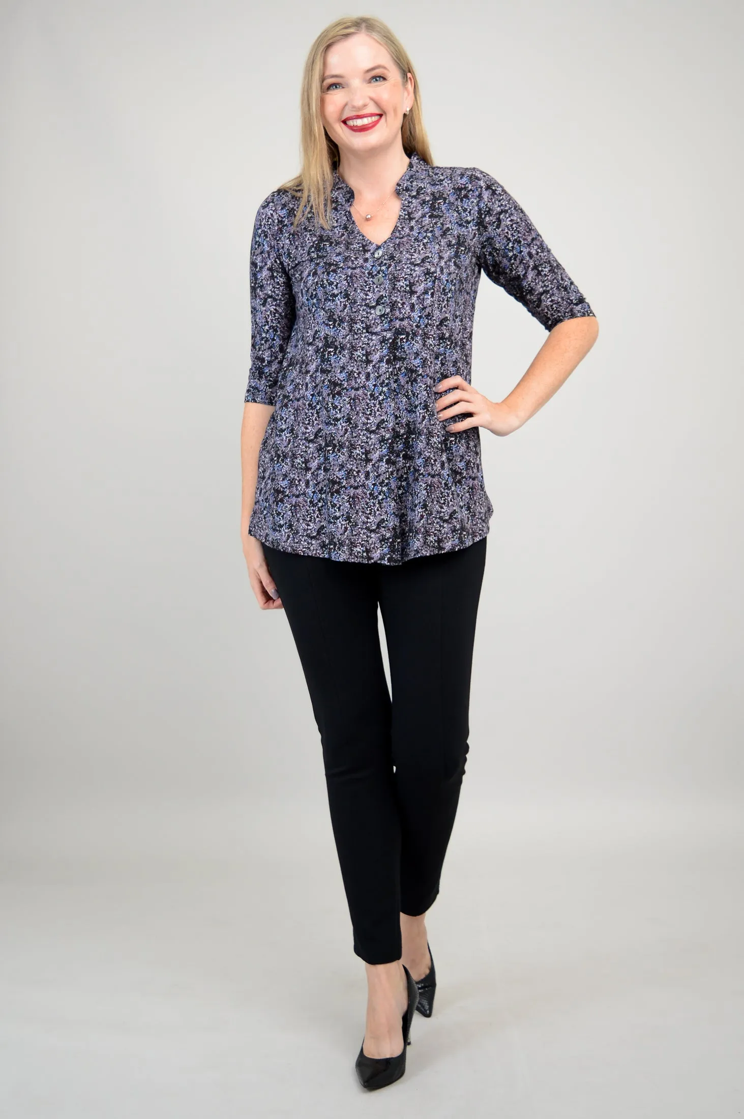 Edwina Top, Blue Space, Bamboo - Final Sale