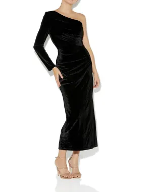 Estana Black Velour Dress