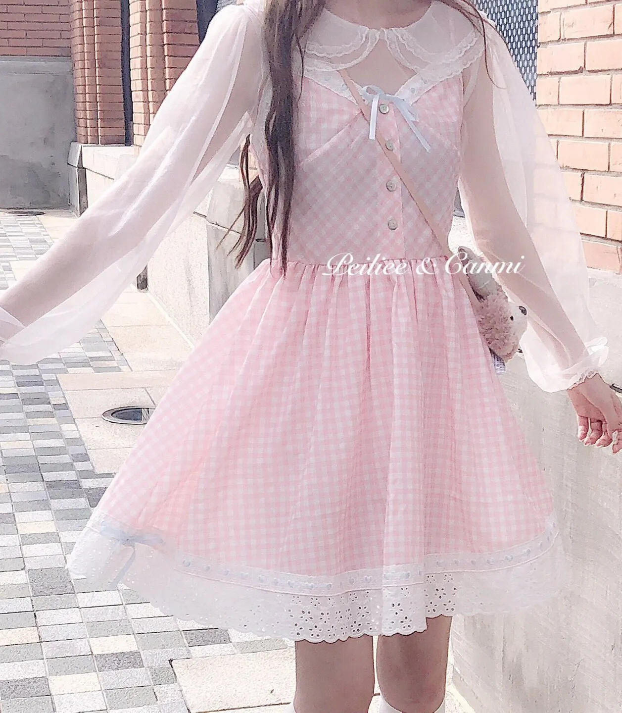 [Exclusive to PeilieeShop] Orange Blossom Gingham Dress