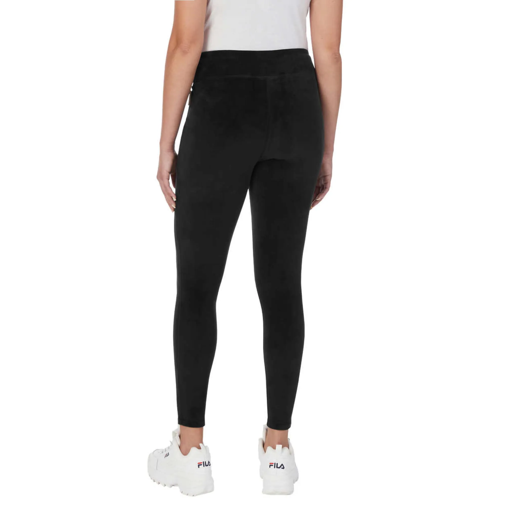 FILA Women's Velour High Rise Elasticated Waist Casual Active Leggings