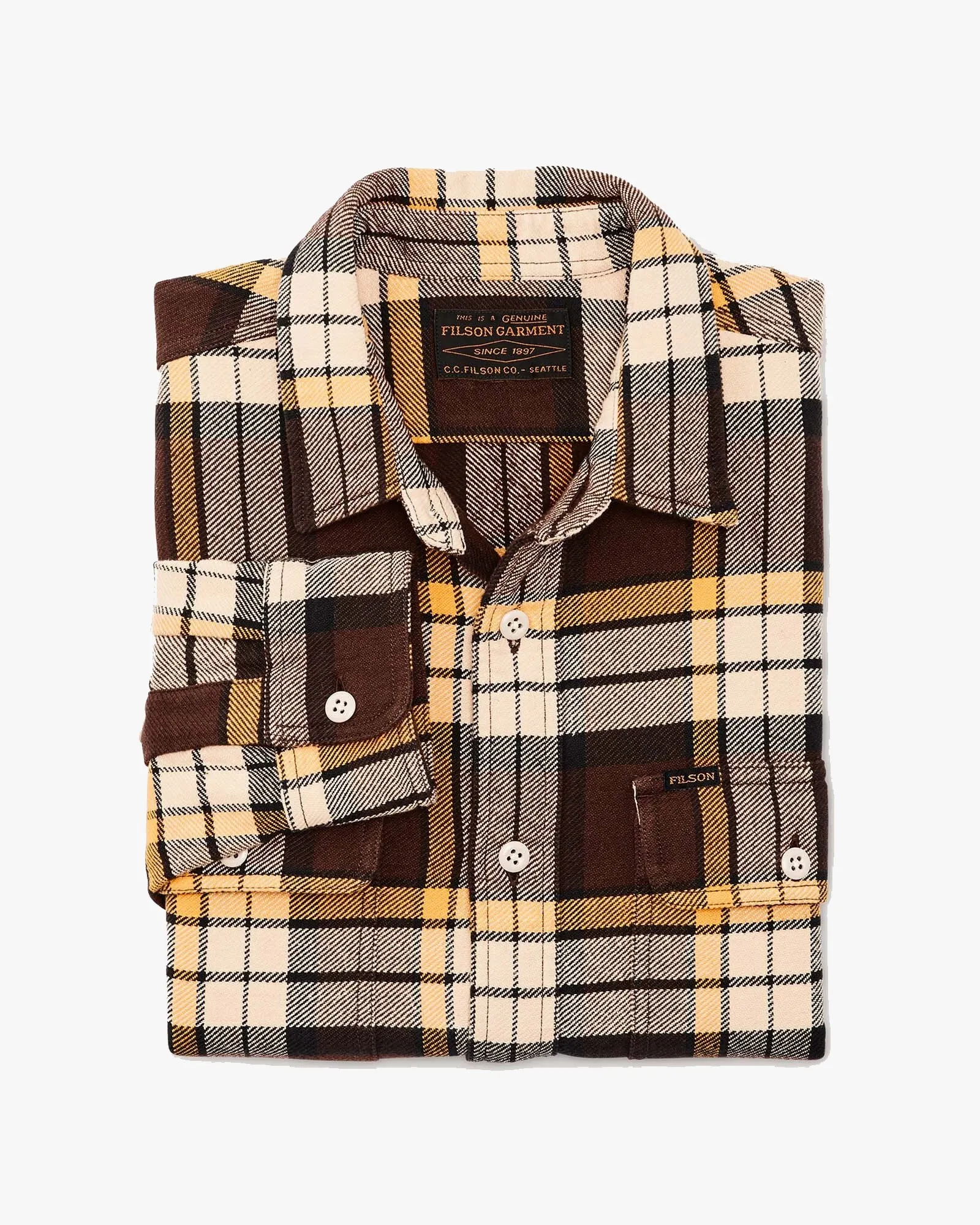 Filson Vintage Flannel Work Shirt - Brown / Yellow / Multi