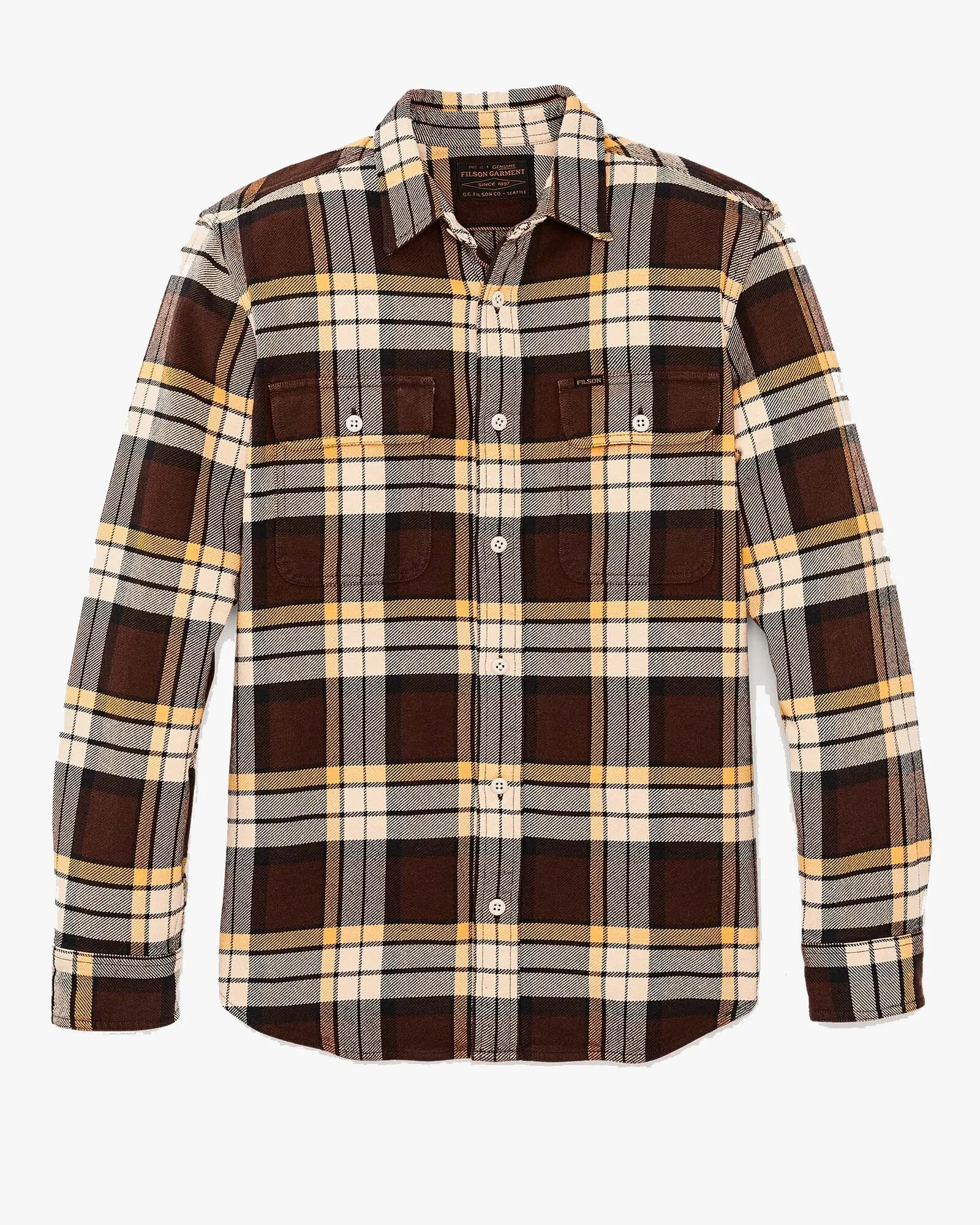 Filson Vintage Flannel Work Shirt - Brown / Yellow / Multi