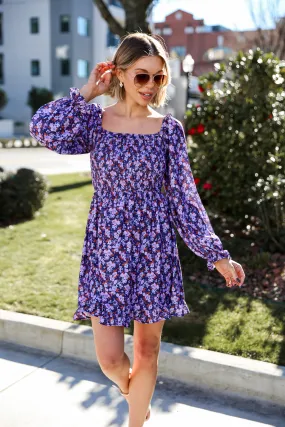 FINAL SALE - Flourishing Babe Purple Floral Mini Dress