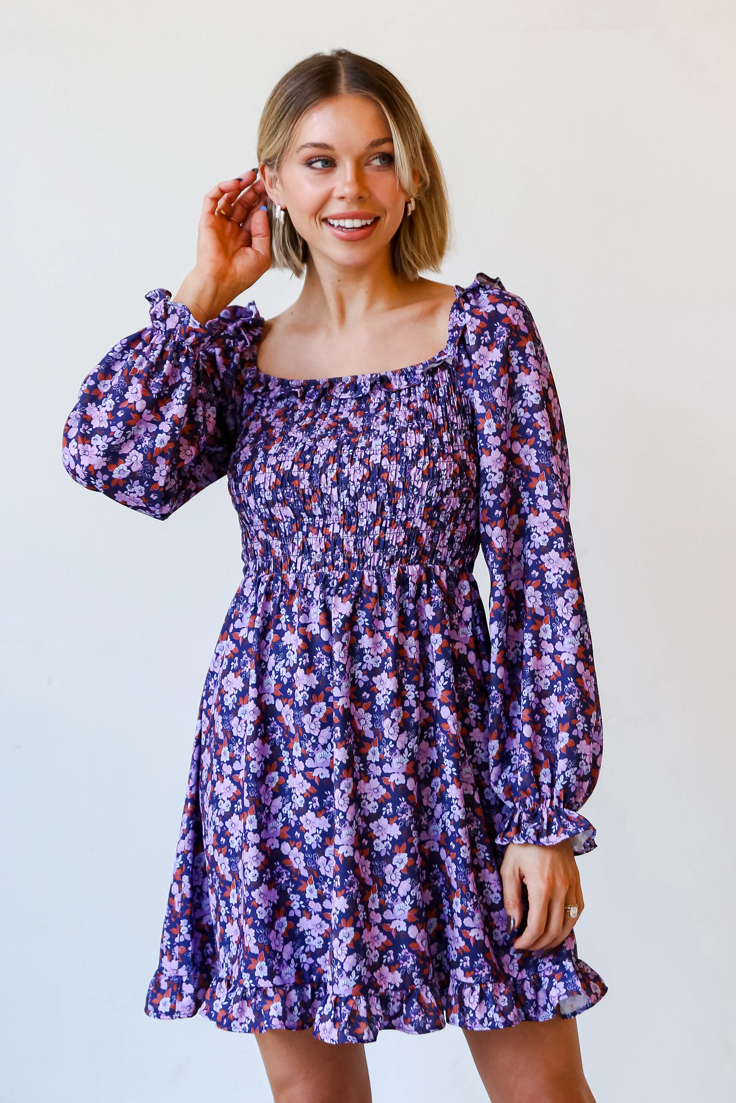 FINAL SALE - Flourishing Babe Purple Floral Mini Dress