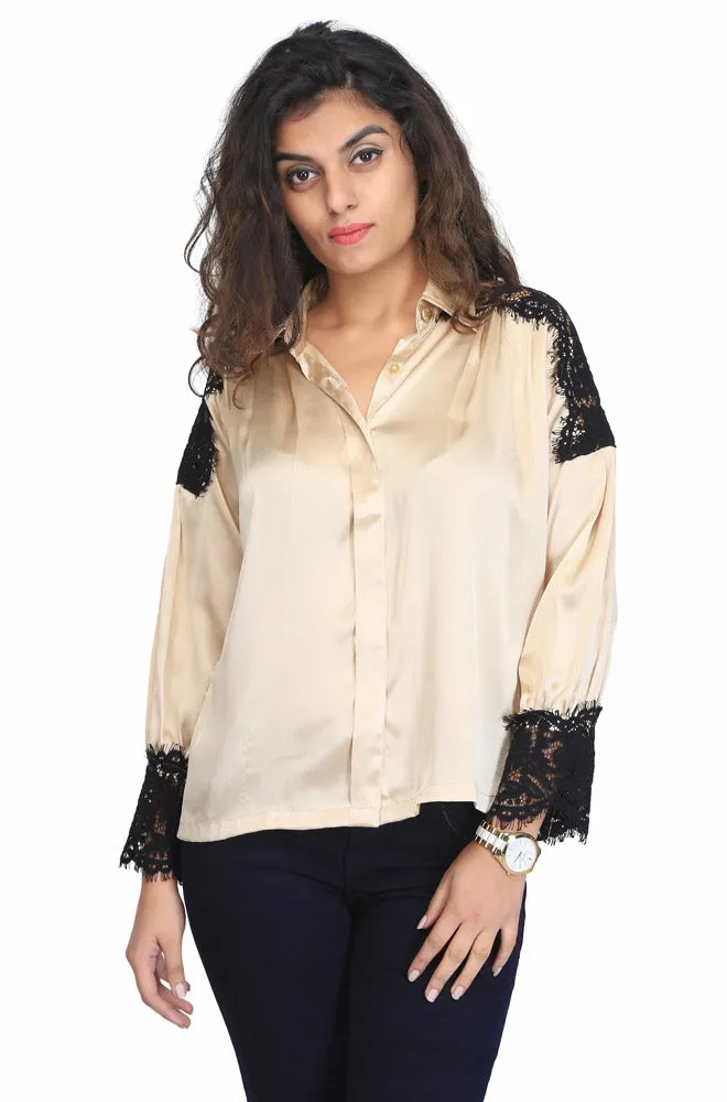 FLIPPA SATIN LACE SHIRT