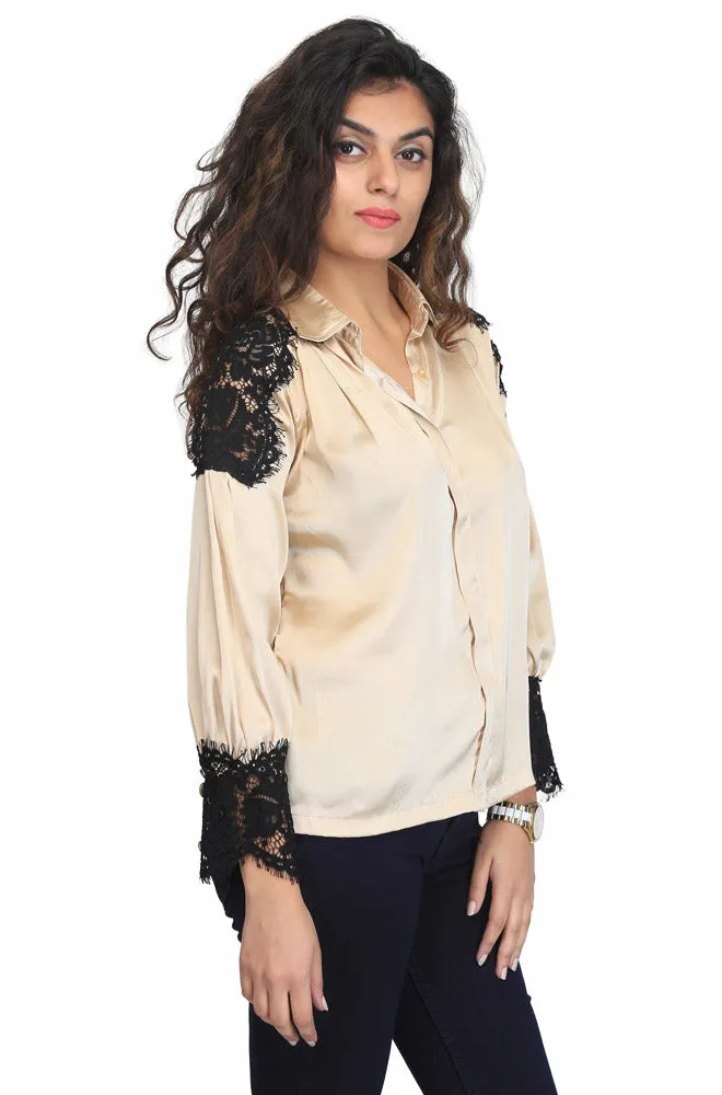 FLIPPA SATIN LACE SHIRT