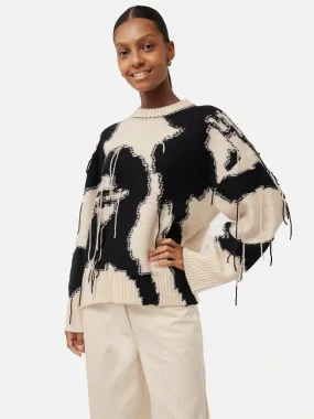 Floral Intarsia Jumper | Monochrome