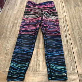 Gap black neon/pink/ylw/purple/stripe Active Leggings 6-7Y