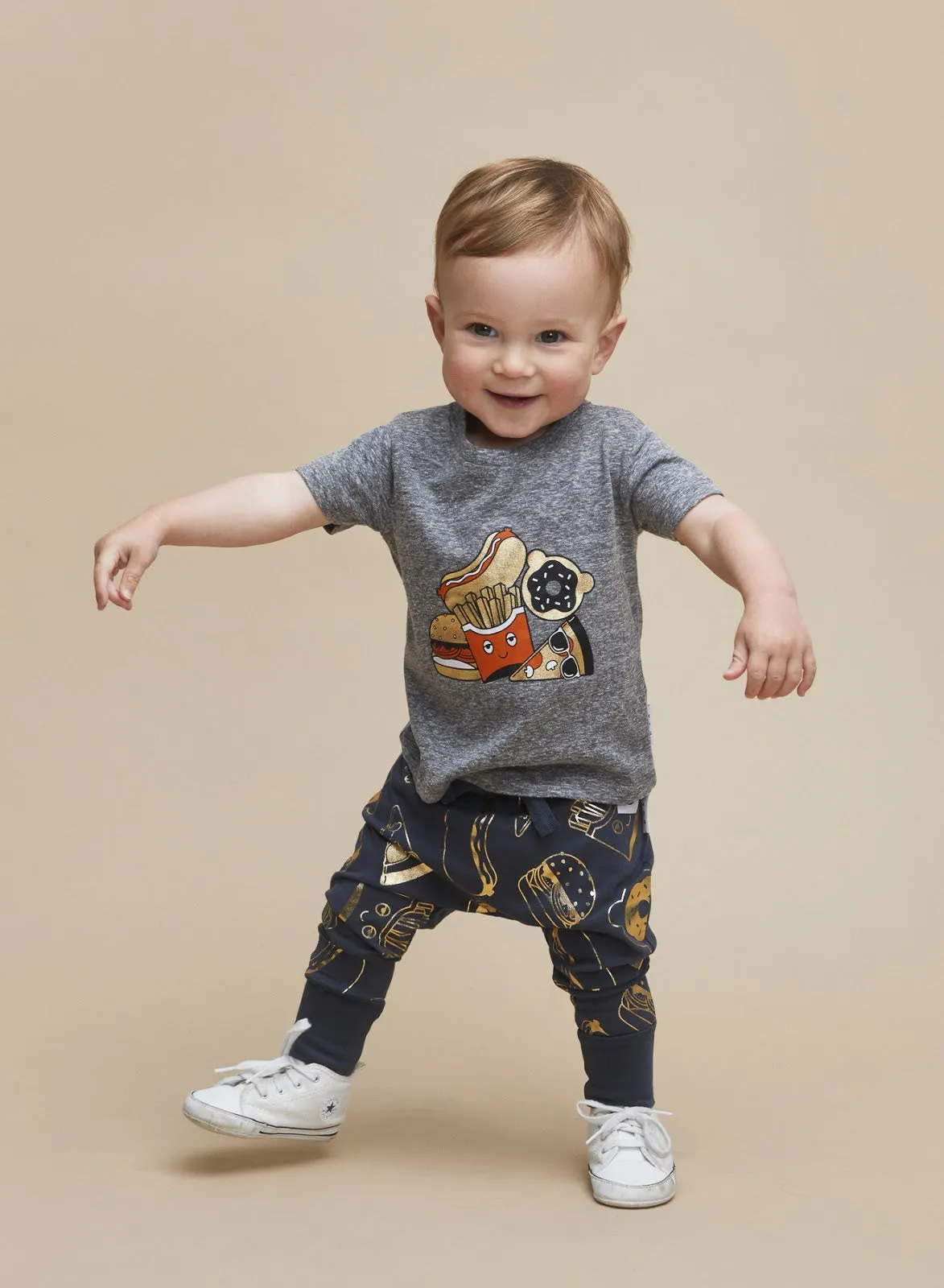 Gold Food T-Shirt- Charcoal Slub