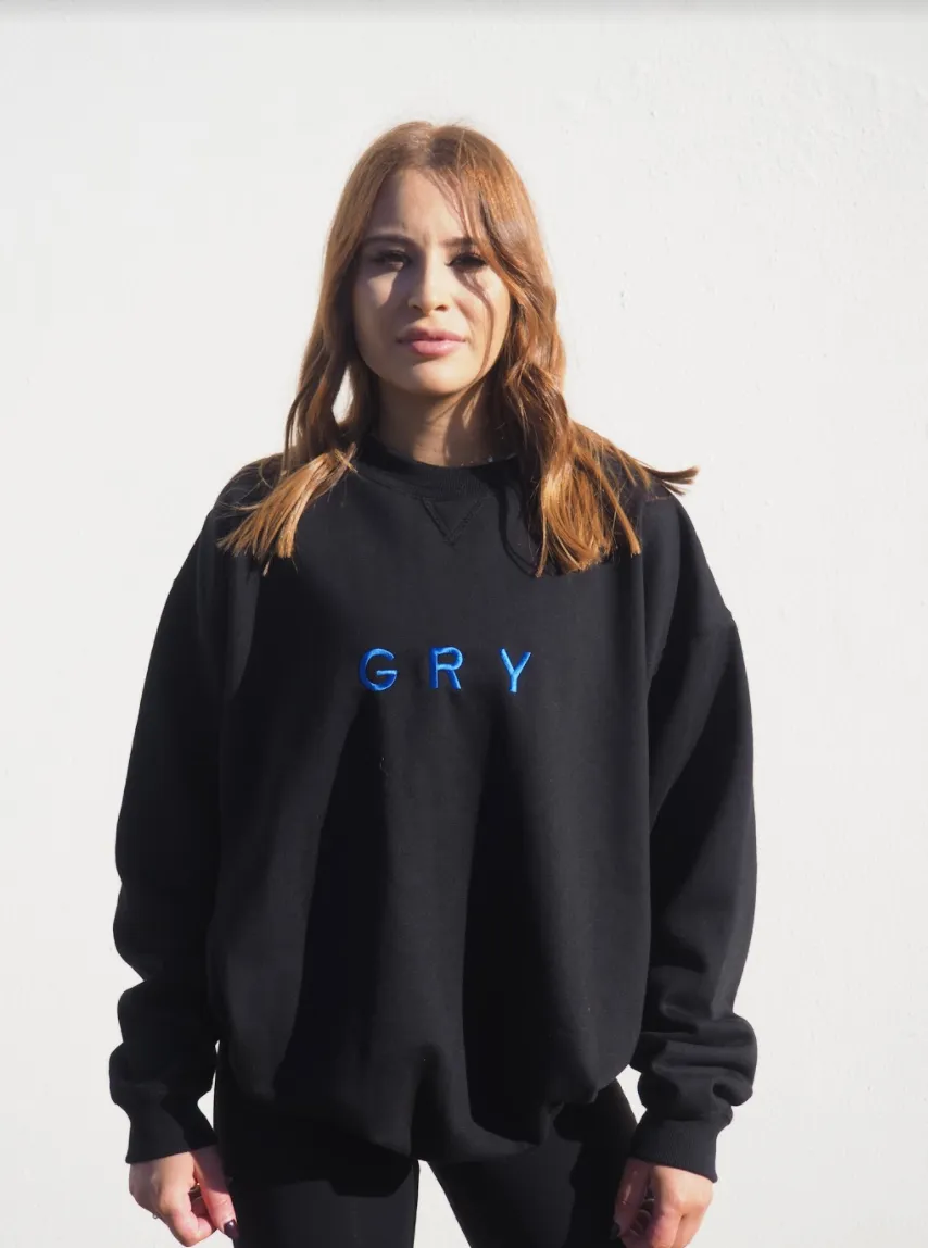 GRY SLOPPY JOE // BLACK   ROYAL BLUE