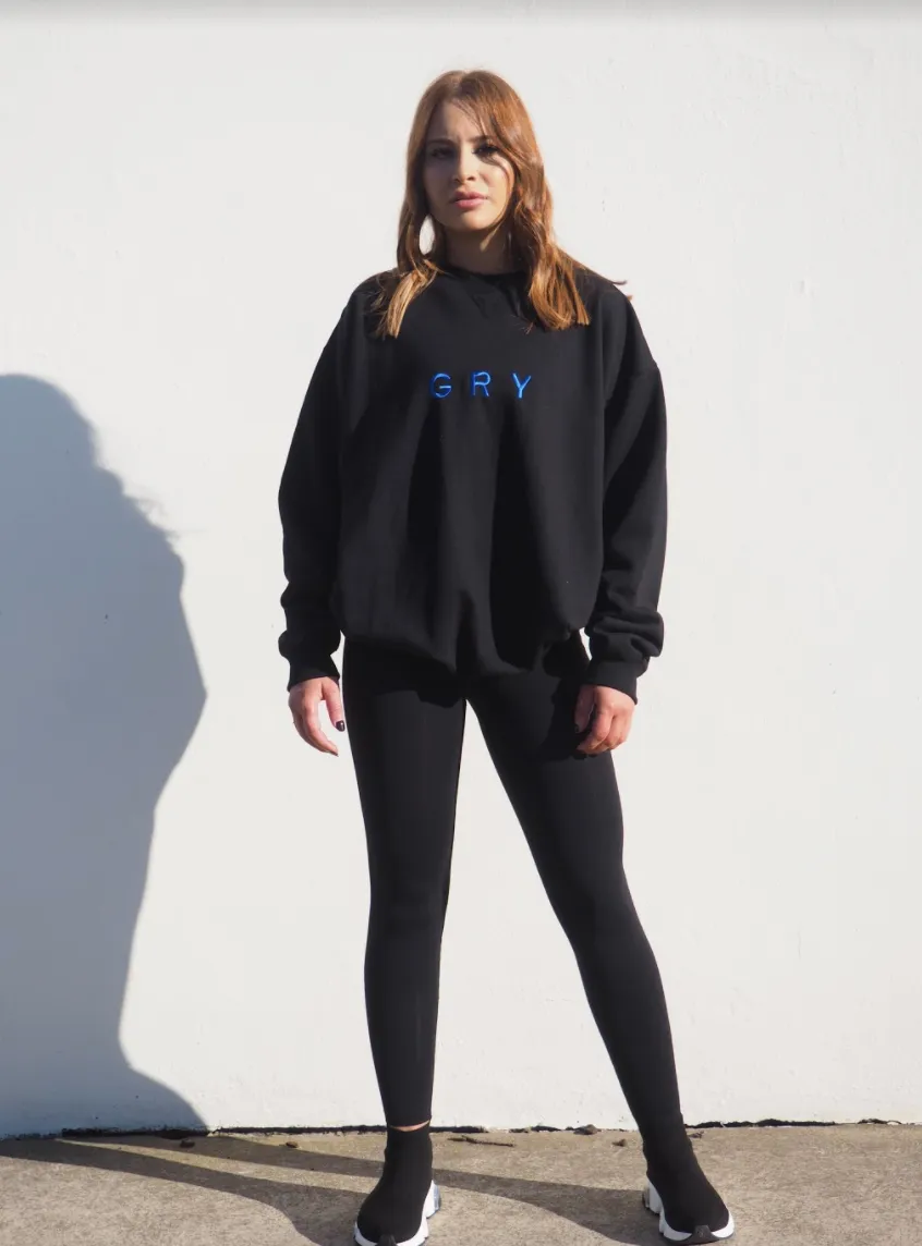 GRY SLOPPY JOE // BLACK   ROYAL BLUE