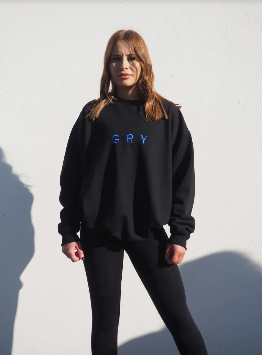 GRY SLOPPY JOE // BLACK   ROYAL BLUE