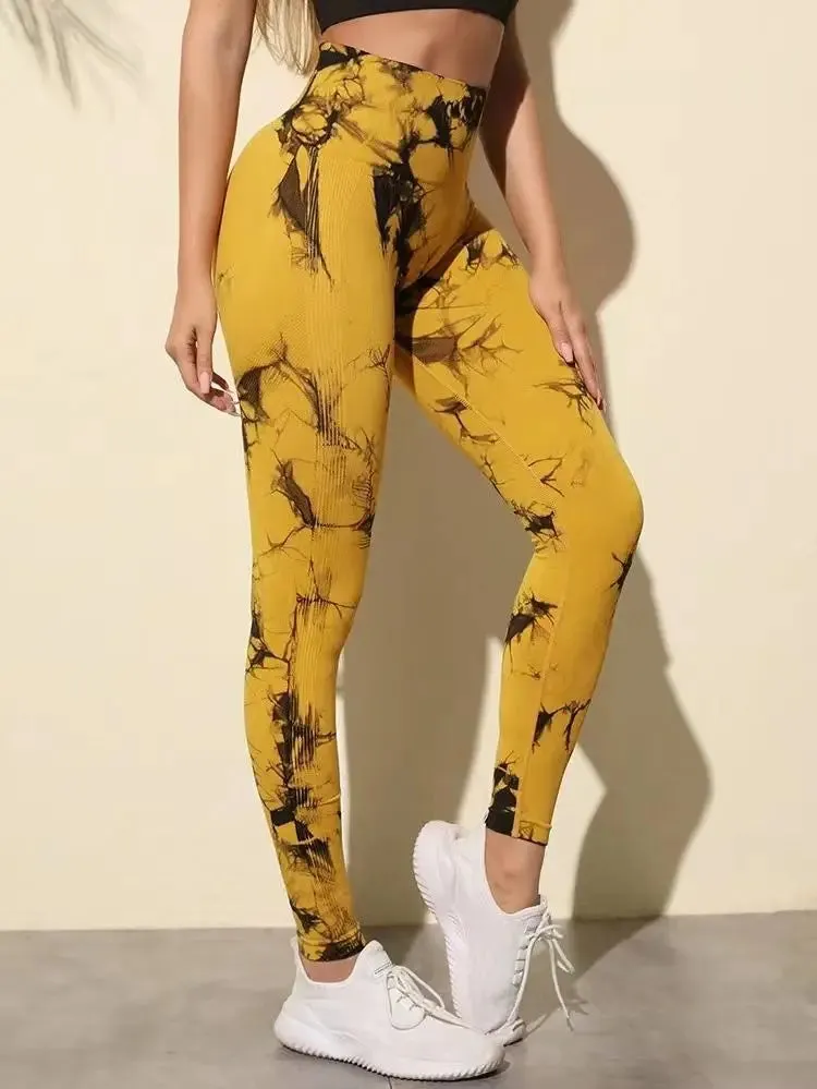 Hip Lifting Tie-Dye Seamless Leggings