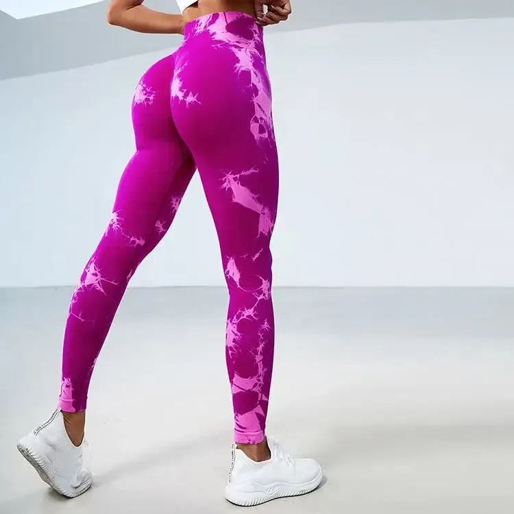 Hip Lifting Tie-Dye Seamless Leggings