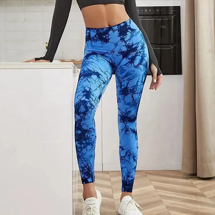 Hip Lifting Tie-Dye Seamless Leggings