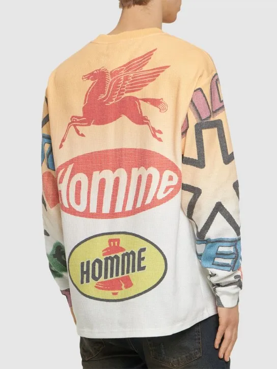 Homme Femme   Moto printed l/s thermal t-shirt 