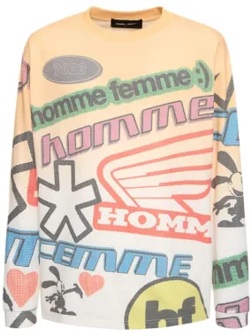 Homme Femme   Moto printed l/s thermal t-shirt 