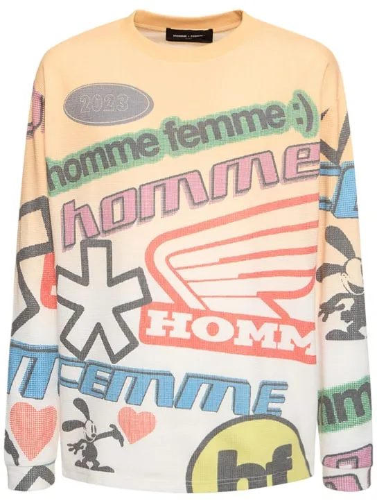 Homme Femme   Moto printed l/s thermal t-shirt 