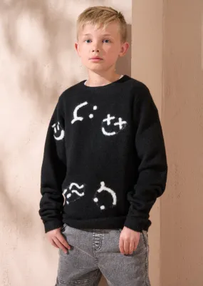 Jasper Black Smiley Jumper