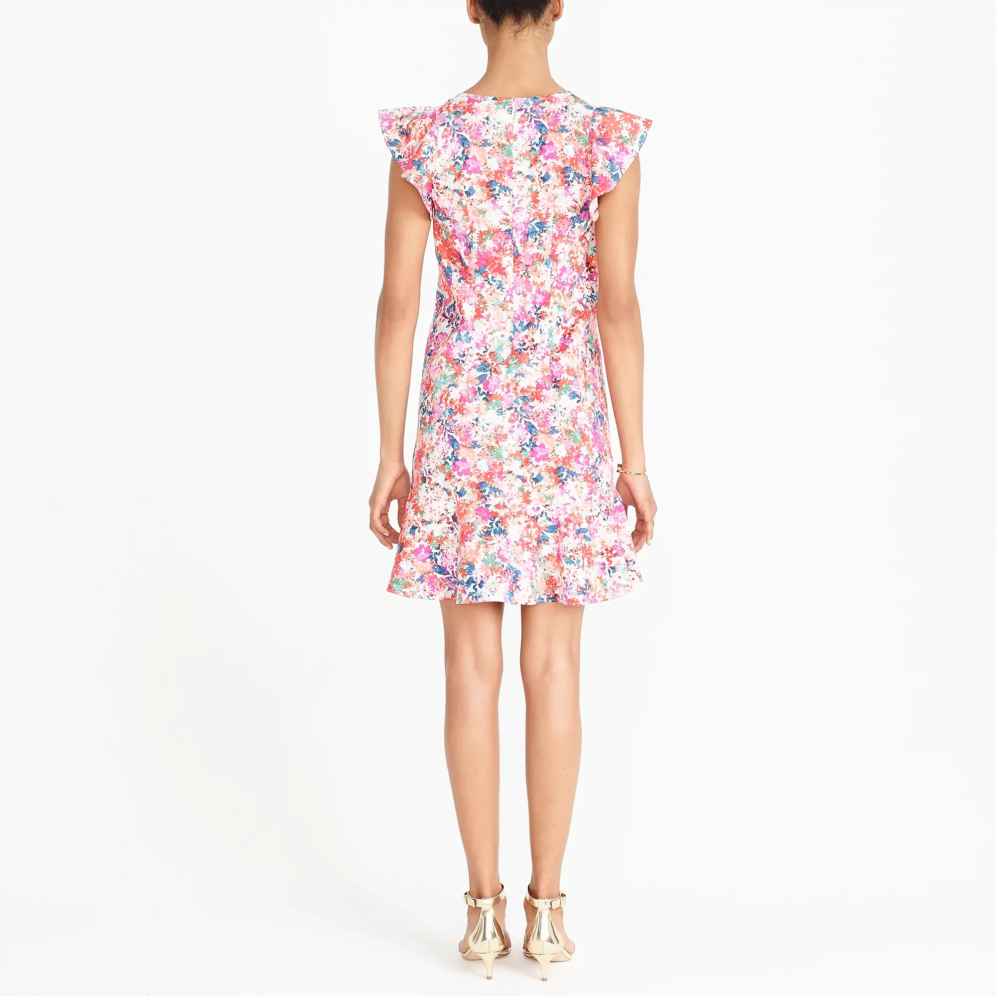 J.crew Printed Ruffle Tank Dress