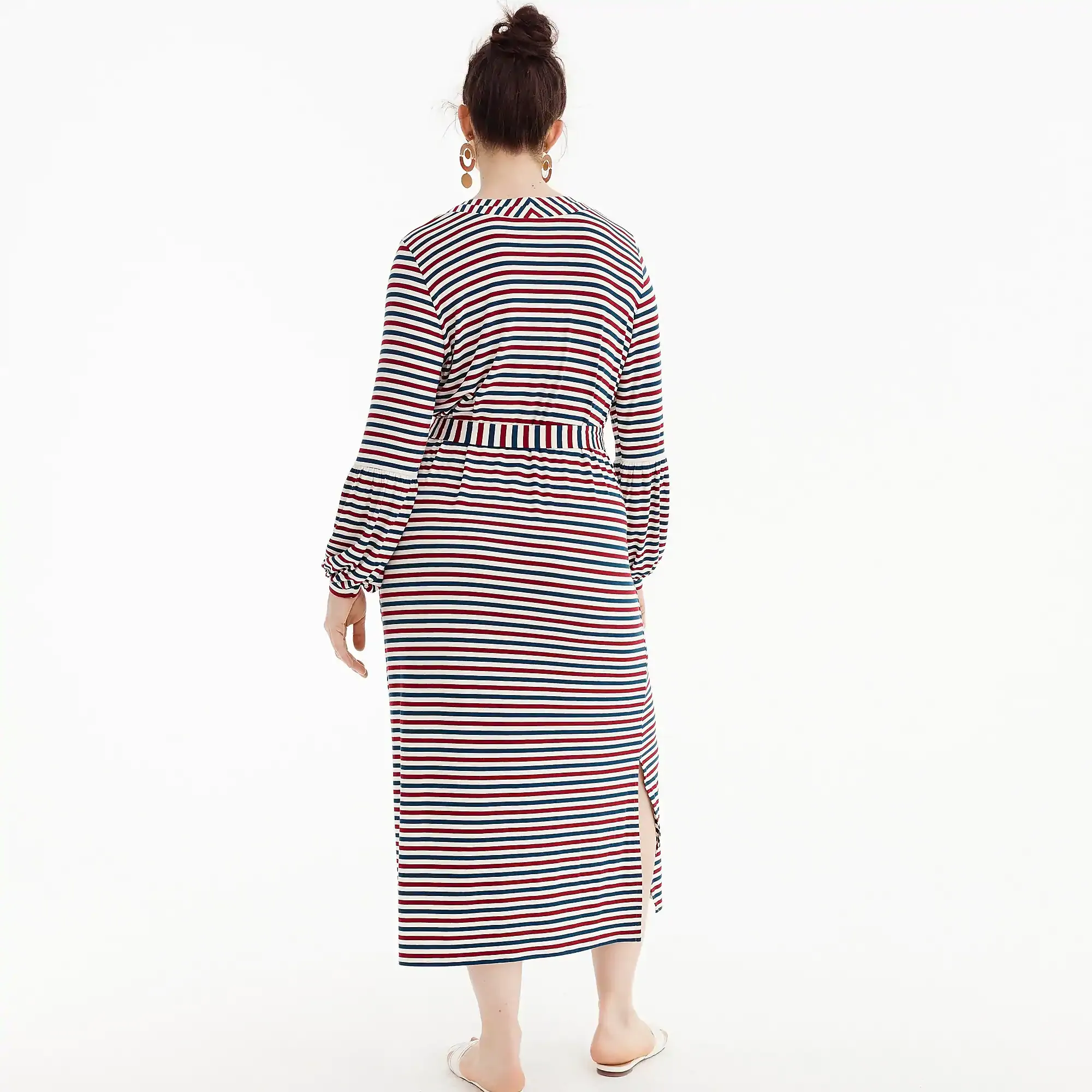 J.crew Universal Standard for J.Crew jersey long-sleeve maxi dress in stripe