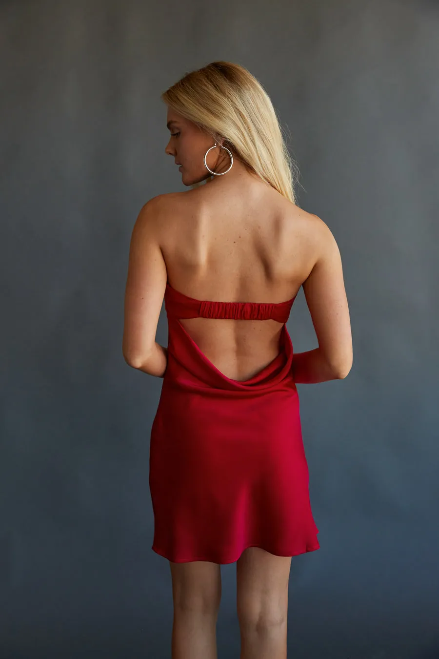 Josie Strapless Open Back Mini Dress