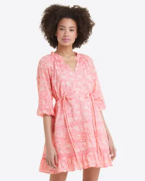 Kellie Babydoll Dress in Pink Paisley