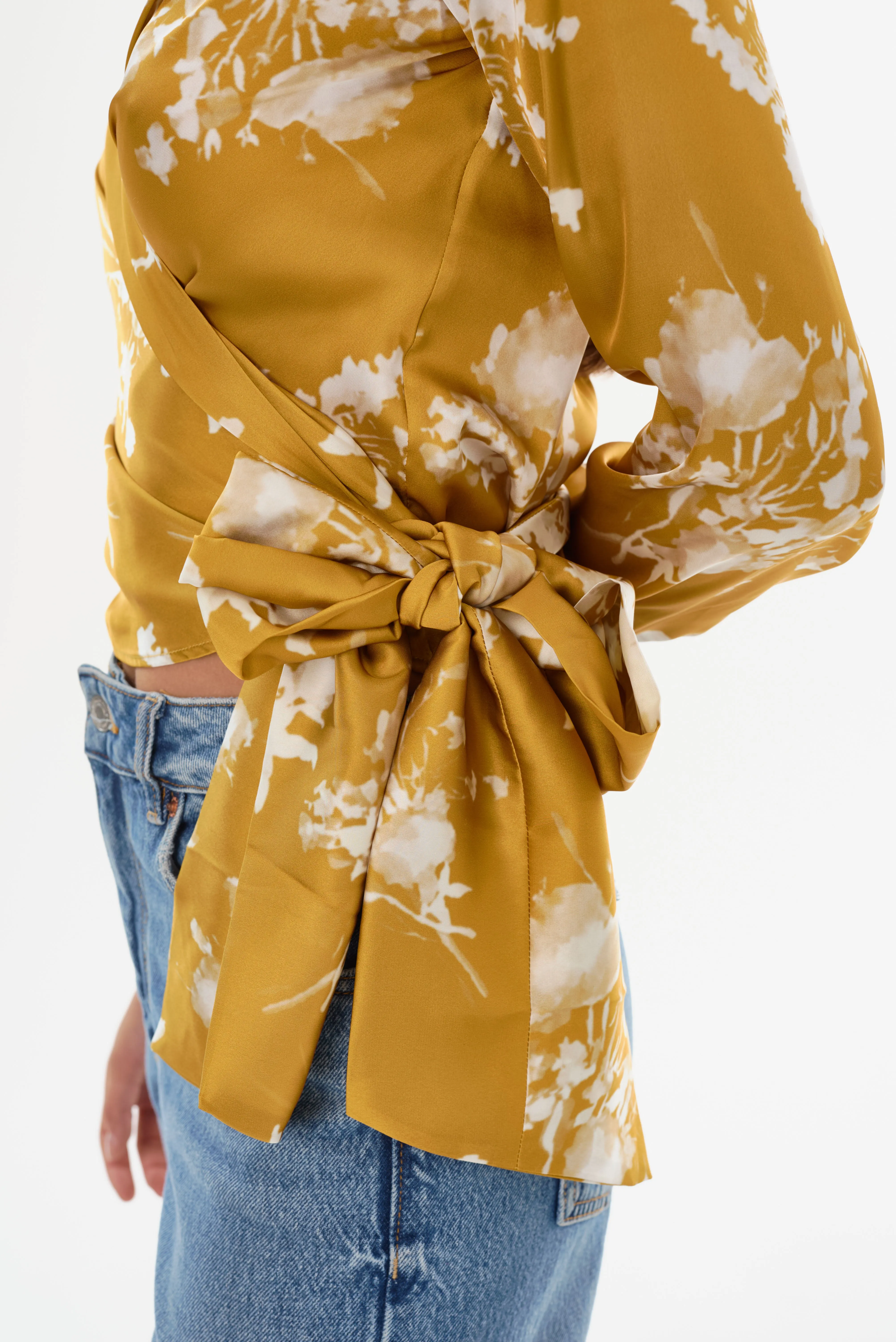 KHAI | Silk Wrap Blouse