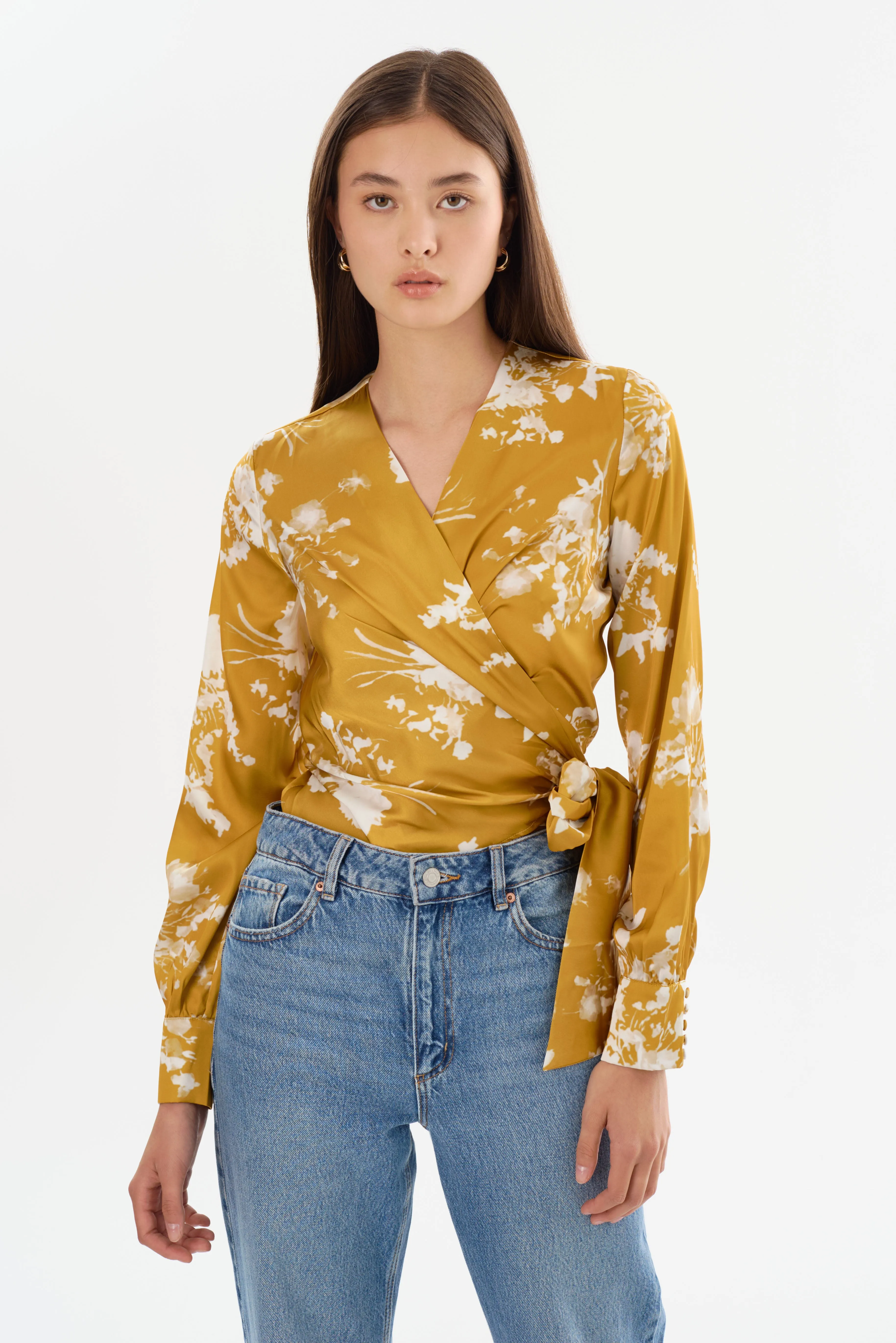 KHAI | Silk Wrap Blouse