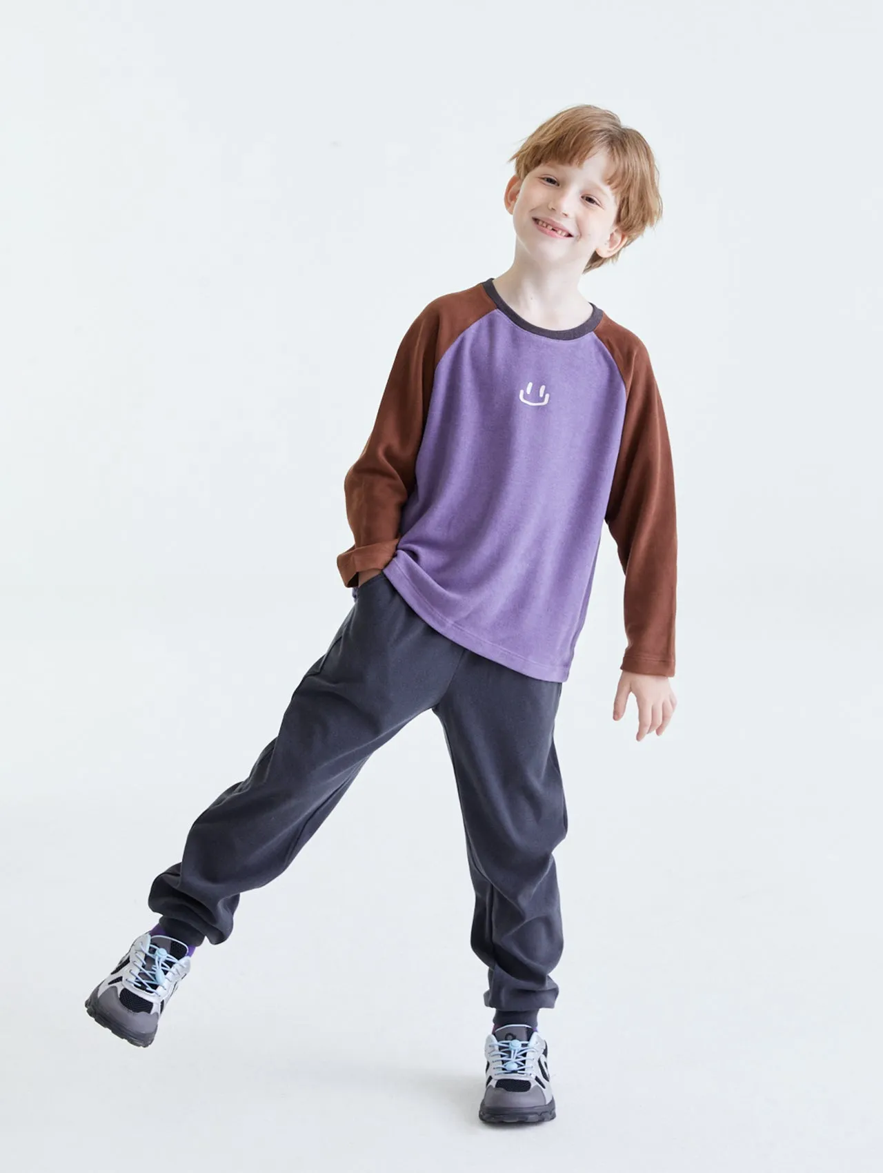 Kids Cloud-soft Pile Raglan Sleeve T-Shirt