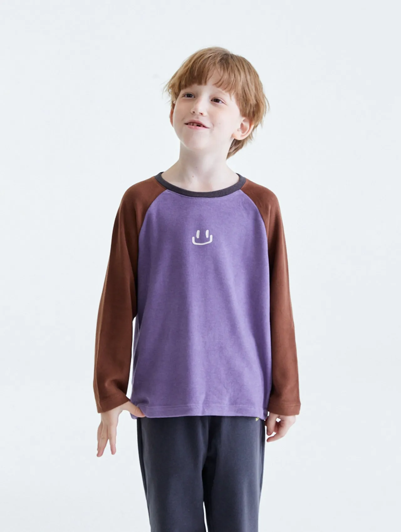 Kids Cloud-soft Pile Raglan Sleeve T-Shirt