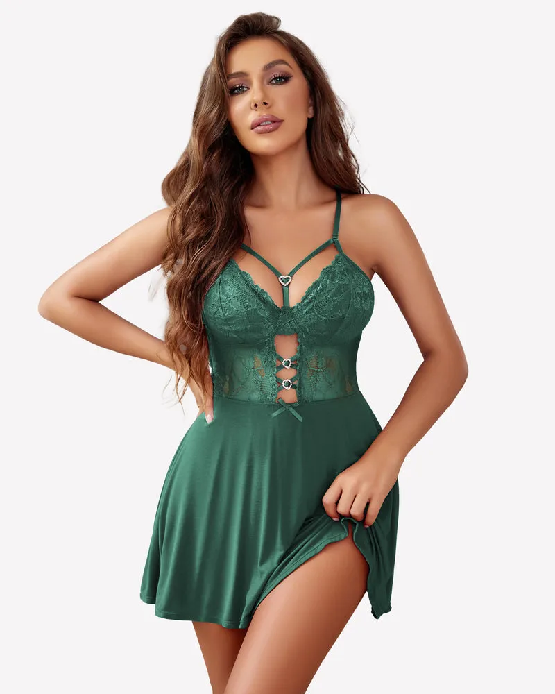 Lace Babydoll V-neck Nightie Slip Dress